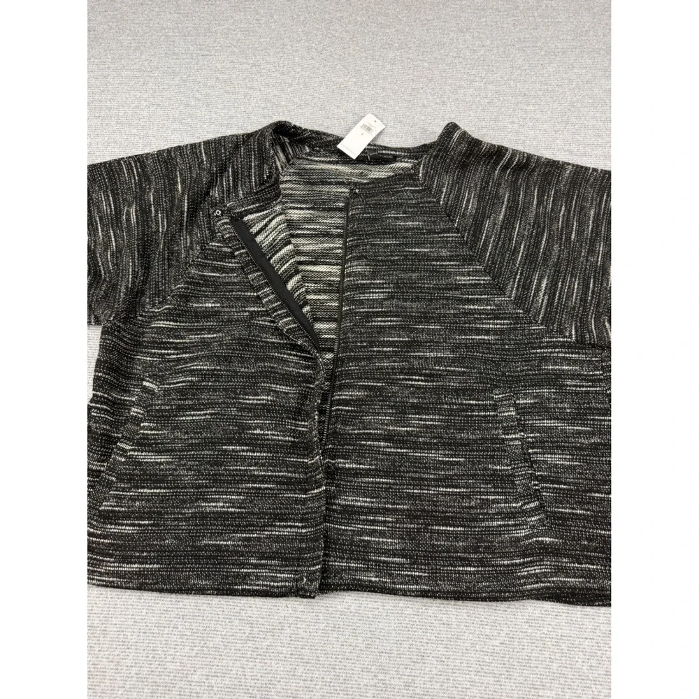 Banana Republic Factory Womens L Space Dye Short Sleeve Full Zip Jacket NWT